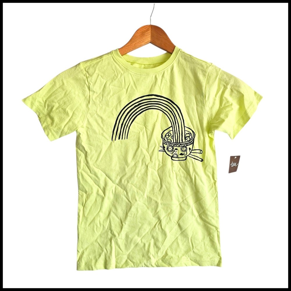 Tea Collection Graphic Tee Rainbow Ramen Noodles Short Sleeve Top Size 8